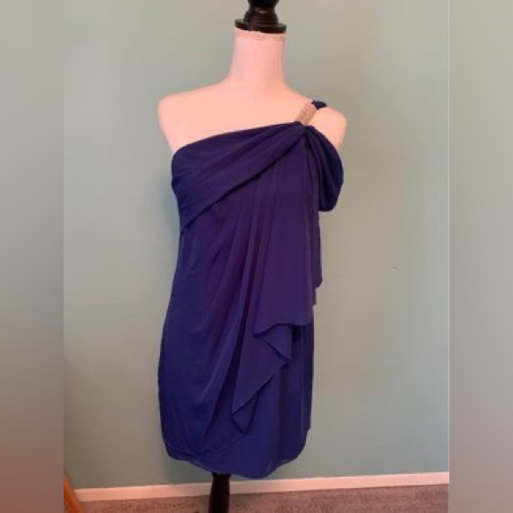 Navy blue special occasion dress.